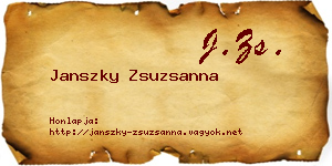 Janszky Zsuzsanna névjegykártya